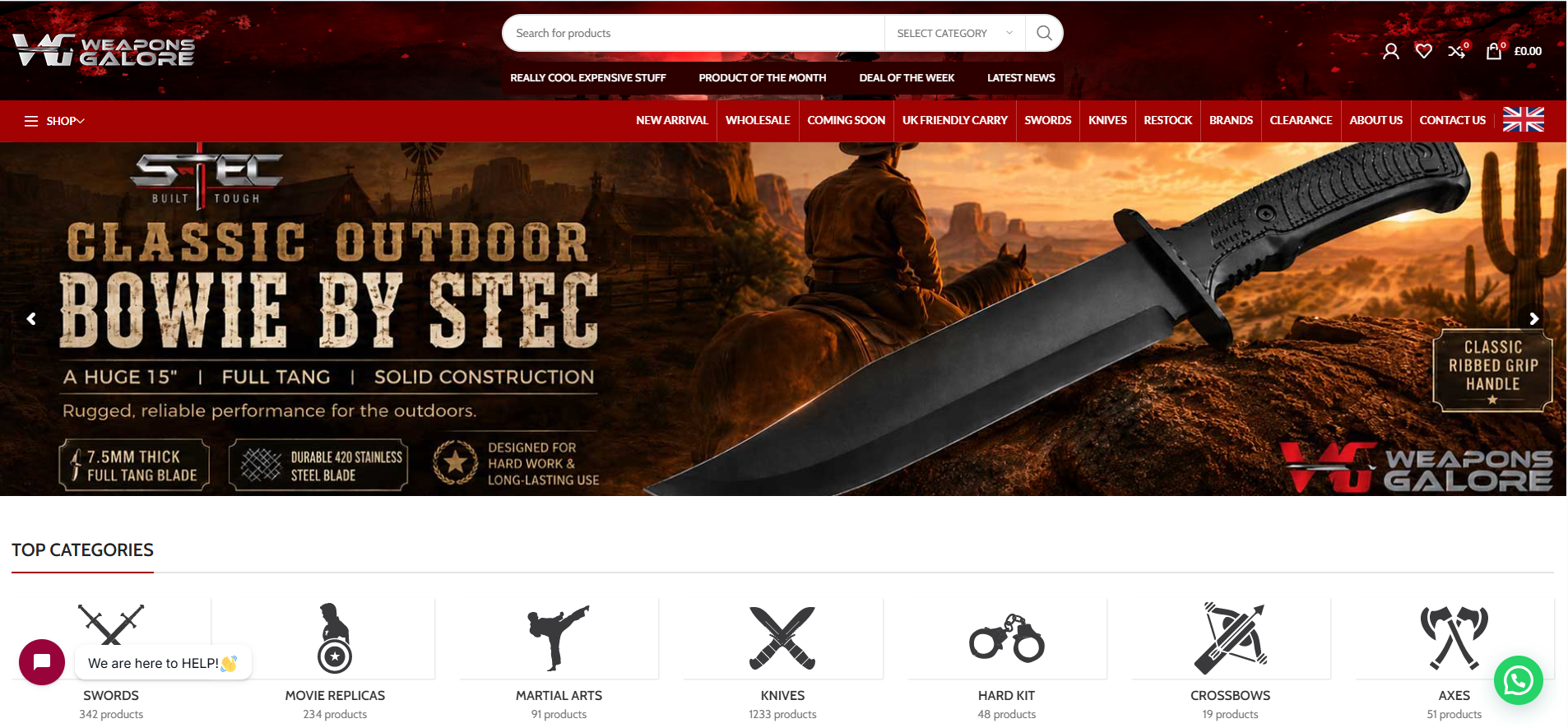Weapons Galore website preview